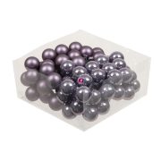   Betűzős gömb, üveg 3cm frosted lilac fényes-matt 72 db-os