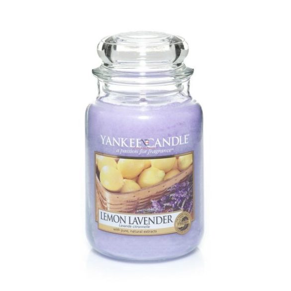 Nagy illatgyertya üvegben Lemon Lavender Yankee