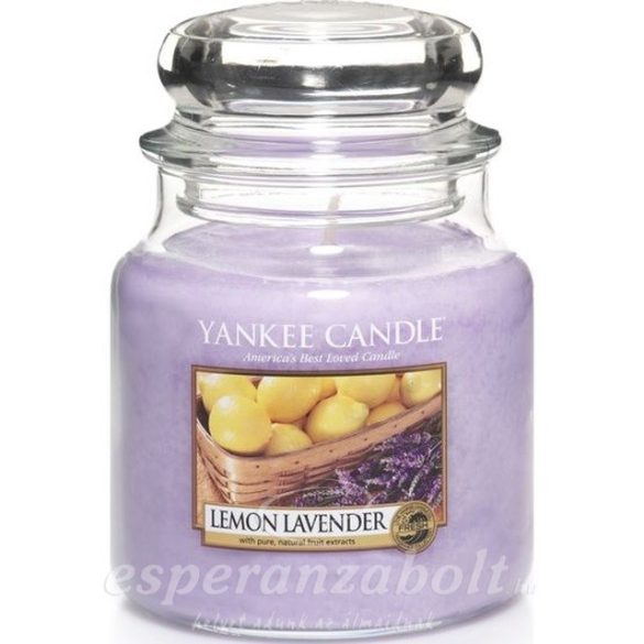 Yankee Candle® Gyertya közepes üvegben Lemon Lavender 17x10cm Friss
