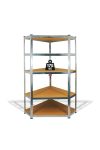 Fémpolc állvány - sarok - 5 szintes - fém - max. 175 kg - 180 x 90 x 30 cm