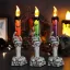 Halloween LED Gyertya 15,5 cm – Narancs, Lila és Zöld Színekben, Elemes
