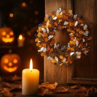 Csillogó Halloween Koszorú – 38 cm, PET Anyagból 2 féle választható   Csillogó Halloween Koszorú – 38 cm, PET Anyagból 2 féle választható