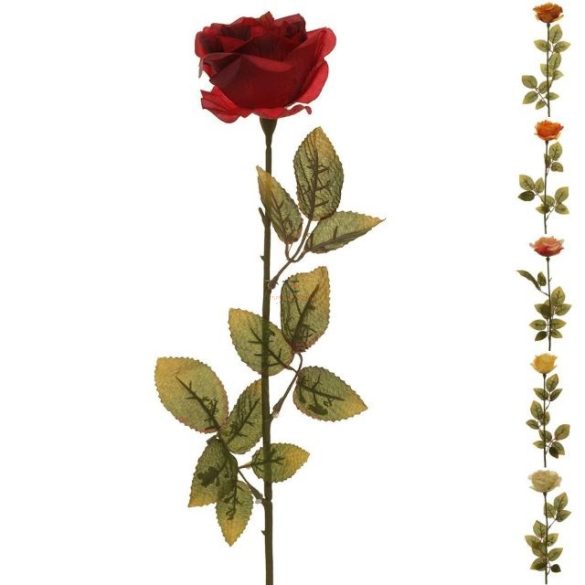 Selyemvirág rózsa,antik 65cm színes 5 féle