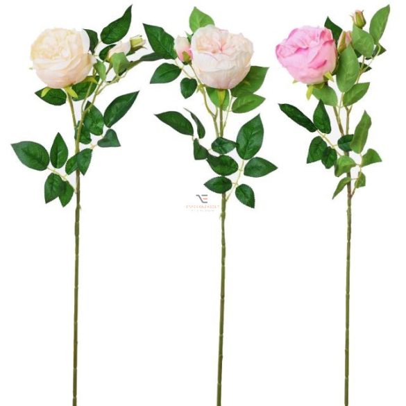 Selyemvirág Rózsa krém, rózsaszín, barack 3 féle