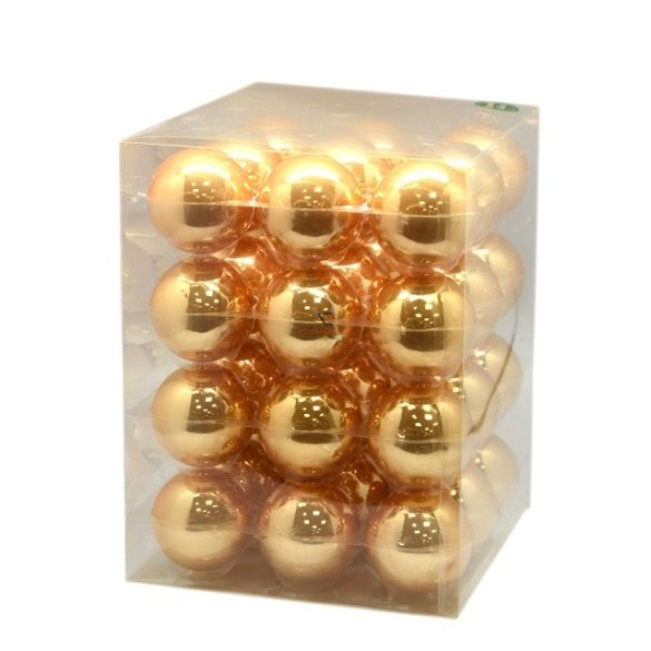 Gömbdísz üveg 57mm arany 36 db-os  Karácsonyfa gömb