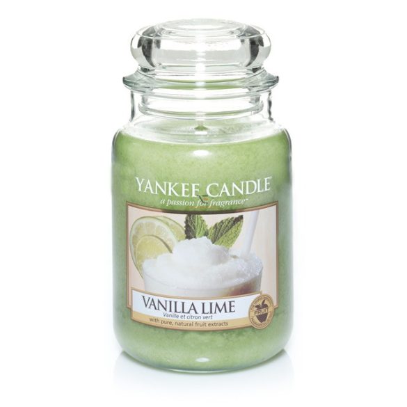 Nagy illatgyertya üvegben Vanilla Lime Yankee