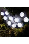 Napelemes lampion fényfüzér 10 LED szolár égősor hidegfehér 3,8 m