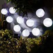   Napelemes lampion fényfüzér 10 LED szolár égősor hidegfehér 3,8 m