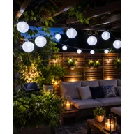   Napelemes lampion fényfüzér 10 LED szolár égősor hidegfehér 2,5 m