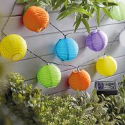   Napelemes lampion fényfüzér 10 LED szolár égősor színes 3,8 m