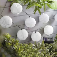   Napelemes lampion fényfüzér 10 LED szolár égősor hidegfehér 2,5 m