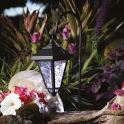   XL LED-es szolár lámpa - kandeláber - 80 cm - fekete - hidegfehér