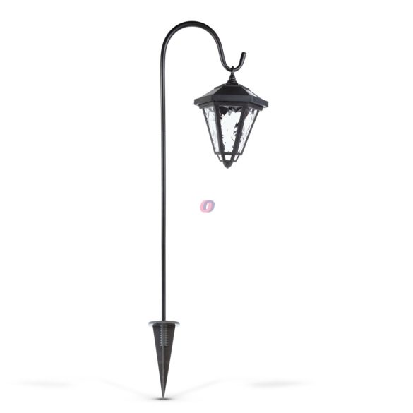 XL LED-es szolár lámpa - kandeláber - 80 cm - fekete - hidegfehér