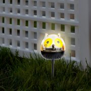   LED-es szolár lámpa - bagoly - hidegfehér - sárga - 150 x 50 x 50 mm