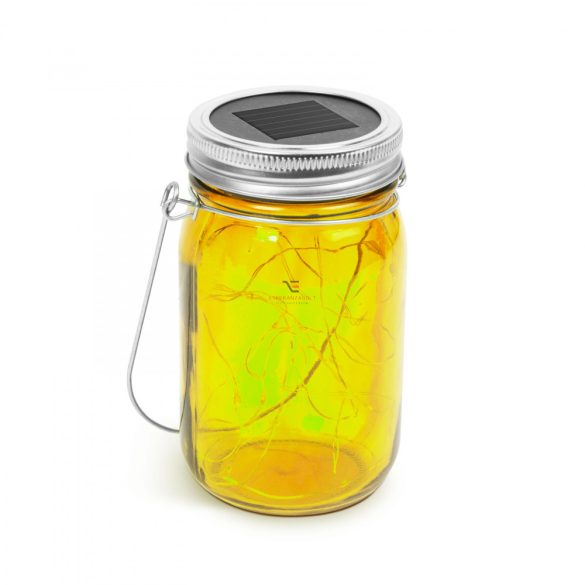 Felakasztható üveg szolár lámpa - hidegfehér microLED-ekkel - kék, piros, sárga