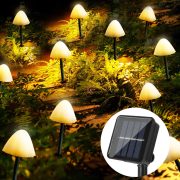   12 db-os Napelemes lámpa szett mini gombák leszúrható LED 24 cm