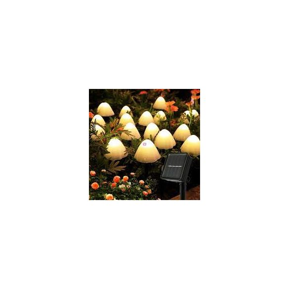 12 db-os Napelemes lámpa szett mini gombák leszúrható LED 24 cm