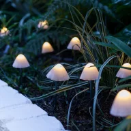   12 db-os Napelemes lámpa szett mini gombák leszúrható LED 24 cm