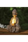 Szolár Buddha gyertyával - 1 melegfehér LED - 12,5 x 8,5 x 19 cm