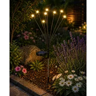   Leszúrható szolár lámpa - szentjánosbogár - 8 melegfehér LED - 70 cm