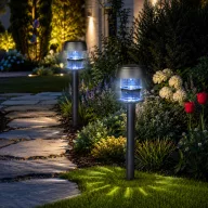   Leszúrható szolár lámpa - 1 fehér LED - 7,5 x 7,5 x 40 cm