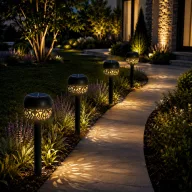   Leszúrható szolár lámpa - 1 melegfehér LED - 8 x 8 x 38 cm