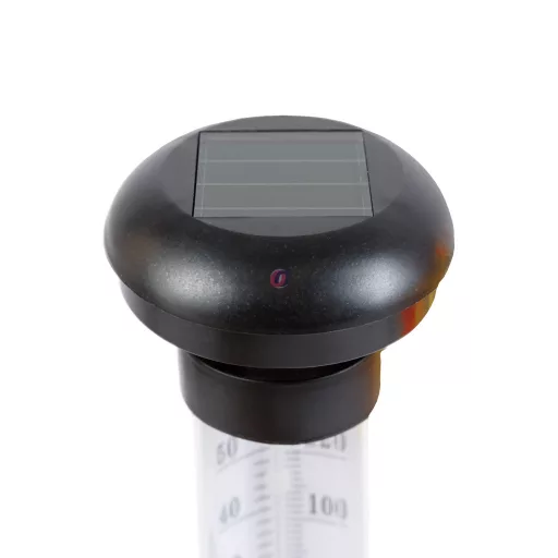 Napelemes lámpa kerti hőmérővel - hidegfehér LED - 44,5 cm