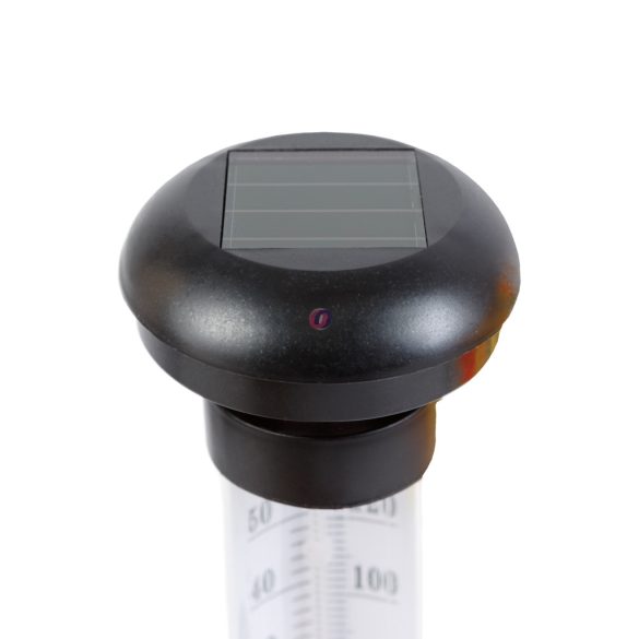 Napelemes lámpa kerti hőmérővel - hidegfehér LED - 44,5 cm