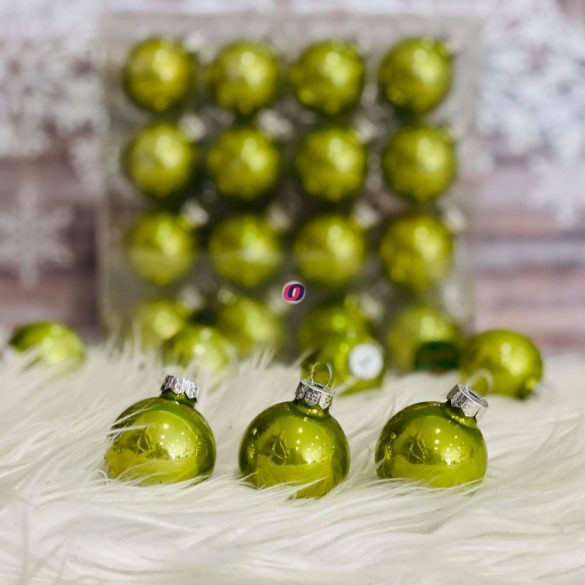 Gömbdísz üveg 4 cm zöld 64 db-os Karácsonyfa gömb