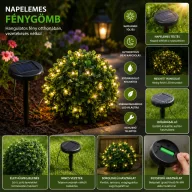   Szolár bukszus - felakasztható - 25 cm - 20 melegfehér LED