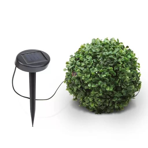 Szolár bukszus - felakasztható - 25 cm - 20 melegfehér LED