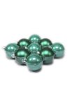 Gömbdísz üveg 10cm smaragd zöld matt/fényes 9 db-os  Karácsonyfa gömb