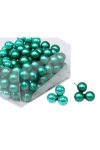 Gömb betűzös üveg 2,5cm smaragd zöld fényes-matt 144 db/szett