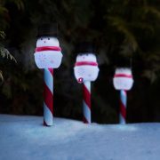 Leszúrható napelemes lámpa 39x6cm hóember szolár figura