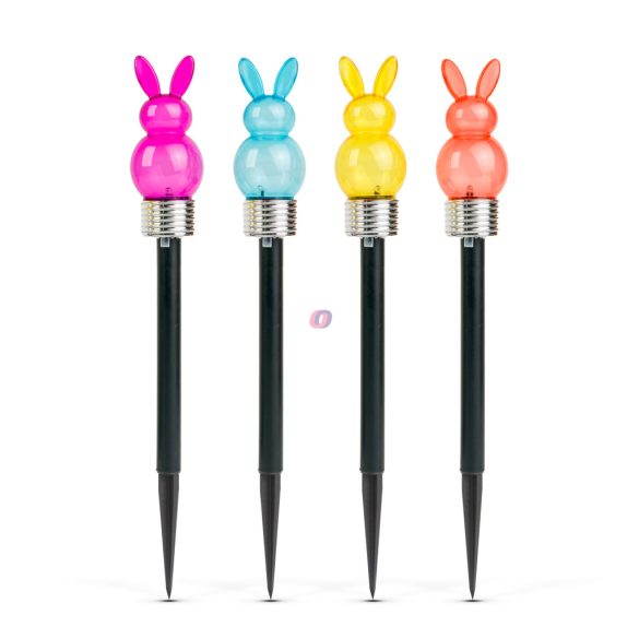 Kerti napelemes lámpa nyuszi forma 1 fehér LED - 5,5 x 38,5 cm vegyes színekben