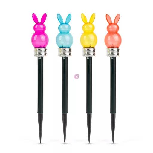 Kerti napelemes lámpa nyuszi forma 1 fehér LED - 5,5 x 38,5 cm vegyes színekben