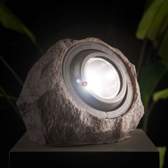 Kerti szolár lámpa kőszikla, kő - fehér SMD LED - 20 x 12 x 16 cm