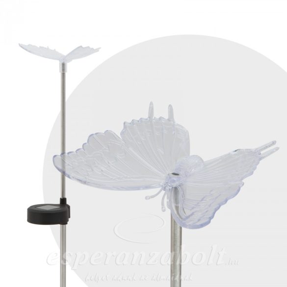 Szinváltó szolár lámpa pillangó 50cm