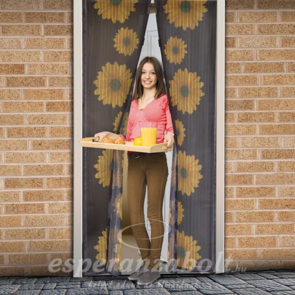 Szúnyogháló függöny ajtóra 100x210cm napraforgó mintával