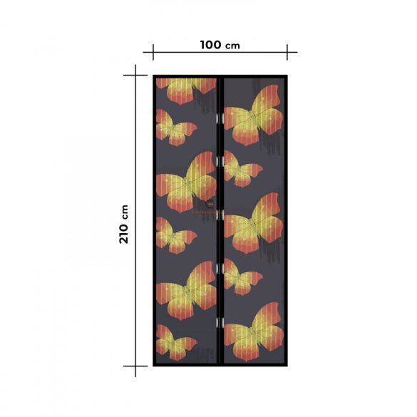 Szúnyogháló függöny ajtóra mágneses 100 x 210 cm pillangós