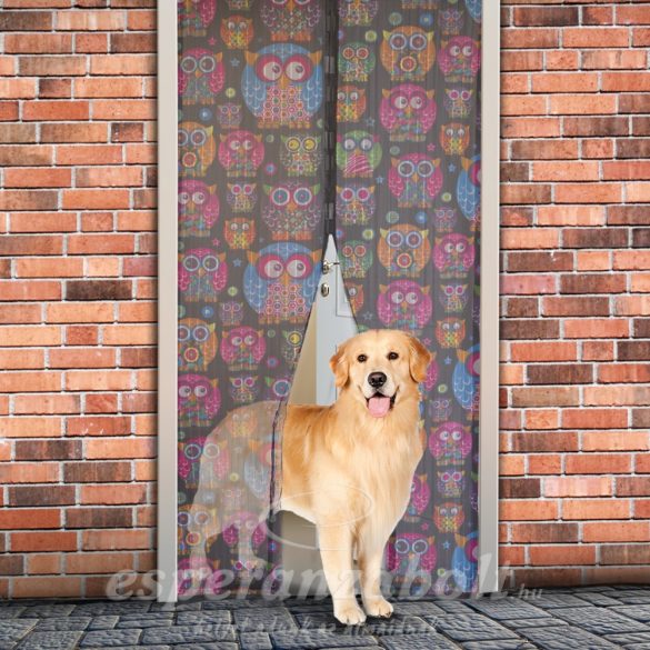 Szúnyogháló függöny ajtóra 100x210cm bagoly mintás