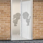   Szúnyogháló függöny ajtóra 100x210cm kisfiú, kislány mintás