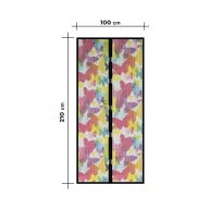   Szúnyogháló függöny ajtóra -mágneses- 100 x 210 cm - színes pillangós