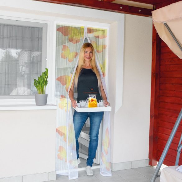 Szúnyogháló függöny ajtóra mágneses 100 x 210 cm Sárga pillangós