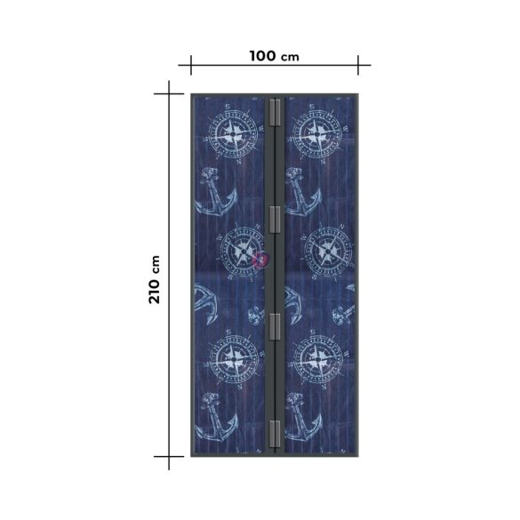 Szúnyogháló függöny ajtóra - mágneses - 100 x 210 cm - horgonyos