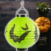 Halloween denevér LED-es lampion 20 cm
