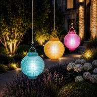 Szolár lampion - 3 színben - hidegfehér LED - 21 cm