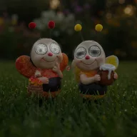   Újdonság 2026 - Animált Szolár állatfigura - méhecske - mozgó szemekkel - 112 x SMD LED - 22 cm - 2 féle, 1 db