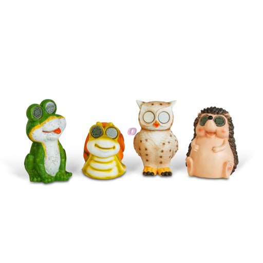 Szolár állatfigurák - 4 féle - mozgó szemekkel - 104 x SMD LED - 20 cm