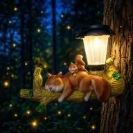   LED-es szolár állatfigura - mókus - akasztható - melegfehér LED - 25 x 6 x 19 cm
